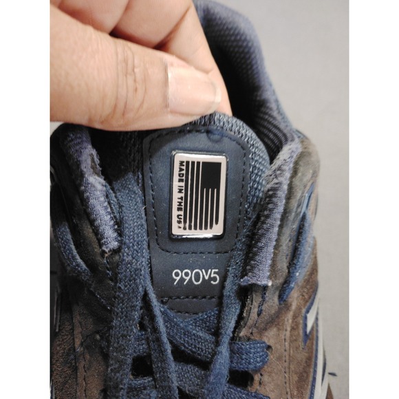New Balance 990v5 Men 10.5 Navy Blue Suede Running Athletic Preppy Shoe M990NV5* - Picture 11 of 13